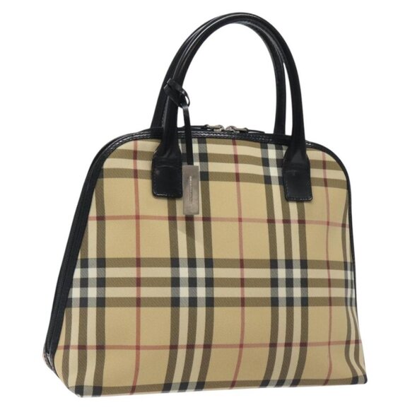BURBERRY Nova Check Hand Bag PVC Beige Auth 120463 - Picture 1 of 16